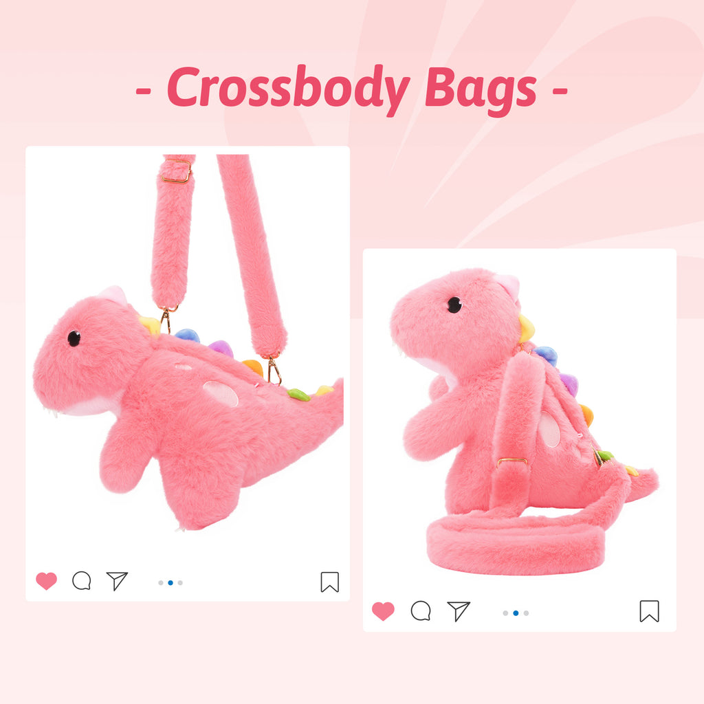Dinosaur Family Plush Toy With 4 Baby Dinosaurs ,Can Be Used As A Crossbody Bag