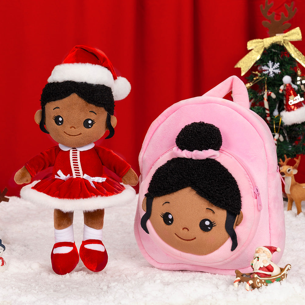 Celebrate Christmas 2022 iFrodoll Personalized Deep Skin Tone Cute Christmas Plush Doll