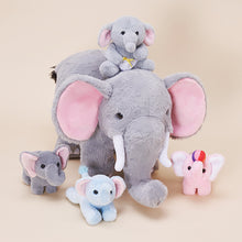 Load image into Gallery viewer, Elephant Family Plush Toy Set with 4 Pieces Baby Gift Set