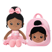 Load image into Gallery viewer, iFrodoll Personalized Deep Skin Tone Plush Doll &amp; Backpack Giftset (Buy 2 Get 15% Off Code VIPONLY)