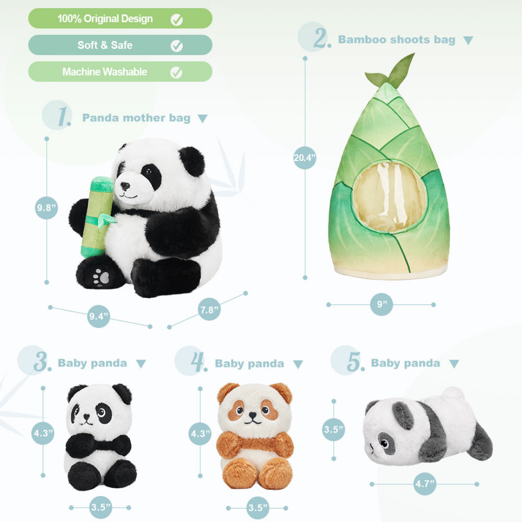 Plush Stuffed Animal Family Toy Set Mommy with Babies - 11 Themes