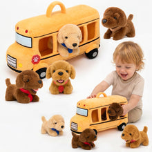 Load image into Gallery viewer, Personalized Plush Puppy School Bus Playset (5-Piece Set)