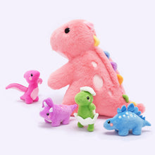 Load image into Gallery viewer, Dinosaur Family Plush Toy With 4 Baby Dinosaurs ,Can Be Used As A Crossbody Bag