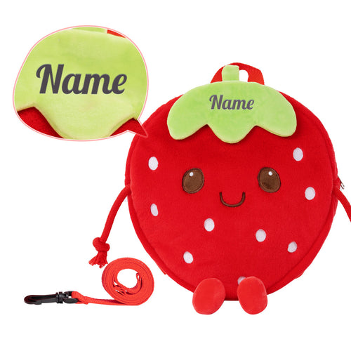 iFrodoll Personalized Strawberry Plush Backpack with Leash