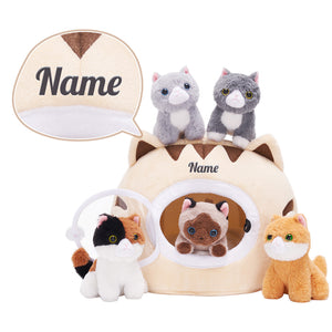 Personalized Cute Cat House Set 6 Pieces