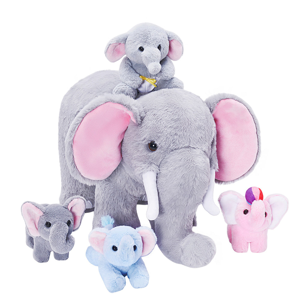 Elephant Family Plush Toy Set with 4 Pieces Baby Gift Set