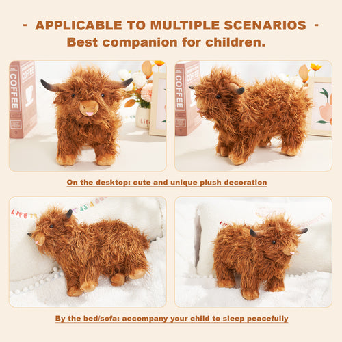 14-inch Single Brown Highland Cow Plush Toy For Children