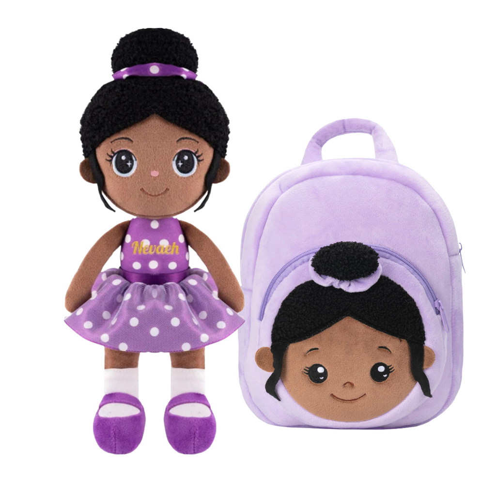 iFrodoll Personalized Deep Skin Tone Plush Doll & Backpack Giftset (Buy 2 Get 15% Off Code VIPONLY)