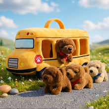 Load image into Gallery viewer, Personalized Plush Puppy School Bus Playset (5-Piece Set)