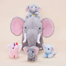 Load image into Gallery viewer, Elephant Family Plush Toy Set with 4 Pieces Baby Gift Set