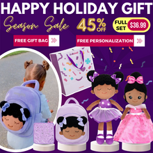 Load image into Gallery viewer, Summer Holiday Gift Set (Save 45%)- iFrodoll Personalized Plush Doll x 2, Backpack x1, Washcloth x1