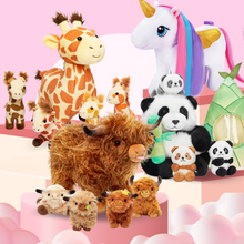 Load image into Gallery viewer, Plush Stuffed Animal Family Toy Set Mommy with Babies - 11 Themes