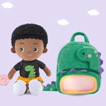 Load image into Gallery viewer, iFrodoll Personalized Deep Skin Tone Plush Doll &amp; Backpack Giftset (Buy 2 Get 15% Off Code VIPONLY)