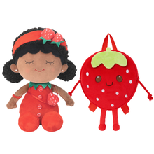 Load image into Gallery viewer, iFrodoll Personalized Deep Skin Tone Plush Doll &amp; Backpack Giftset (Buy 2 Get 15% Off Code VIPONLY)