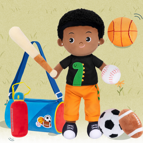 [Sensory Toy+Doll] iFrodoll Personalized Baby's First Plush Playset Sensory Toy for Babies and Newborns