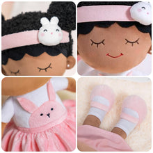 Load image into Gallery viewer, iFrodoll Personalized Deep Skin Tone Plush Doll with Rabbit Outfit