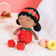 Load image into Gallery viewer, iFrodoll Personalized Deep Skin Tone Plush Strawberry Dora Doll &amp; Pink Dora Backpack Gift Set