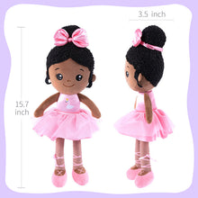 Load image into Gallery viewer, iFrodoll Personalized Deep Skin Tone Plush Ballerina Doll