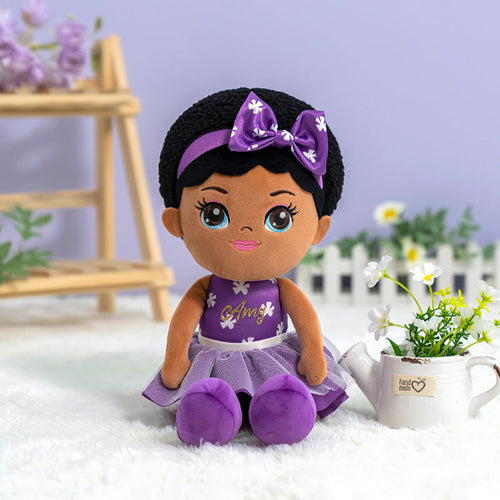 iFrodoll Personalized Deep Skin Tone Plush Doll Dawn