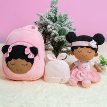 Load image into Gallery viewer, iFrodoll Personalized Deep Skin Tone Plush Doll with Rabbit Outfit