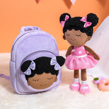 Load image into Gallery viewer, iFrodoll Personalized Deep Skin Tone Plush Backpack 02