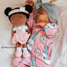 Load image into Gallery viewer, iFrodoll Personalized Deep Skin Tone Plush Doll with Rabbit Outfit