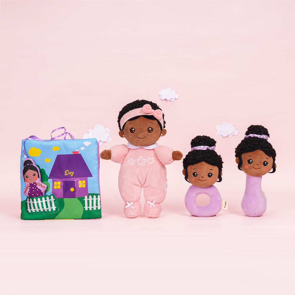 iFrodoll Personalized Pink Deep Skin Tone Mini Plush Doll