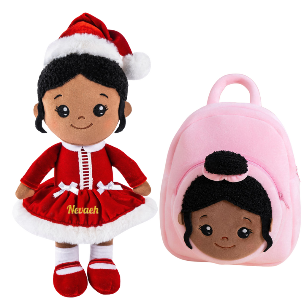 Celebrate Christmas 2022 iFrodoll Personalized Deep Skin Tone Cute Christmas Plush Doll