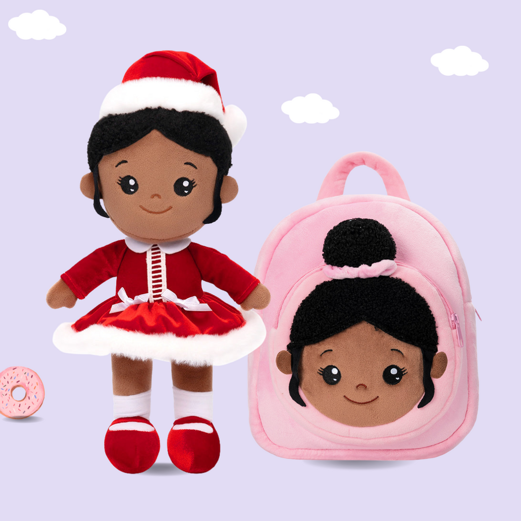 Personalized Plush Girl Doll and Backpack Gift for Kids