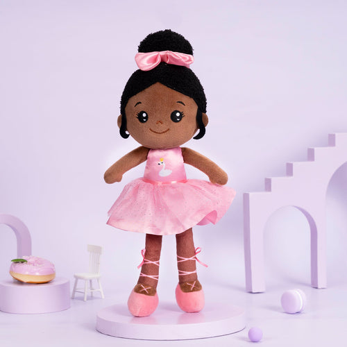 iFrodoll Personalized Deep Skin Tone Plush Ballerina Doll