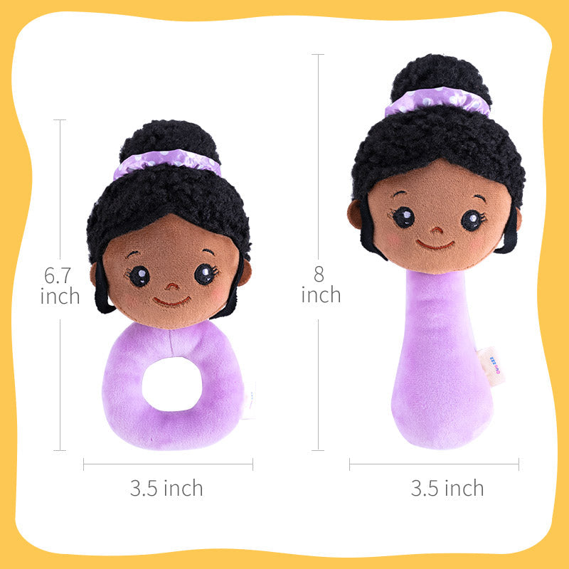 iFrodoll Deep Skin Plush Nevaeh Chewable Rattle 2-Piece & Doll & Blanket(40") Gift Set