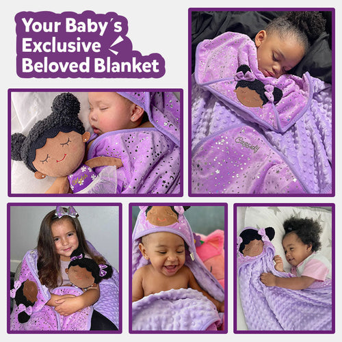 Baby Deserves the Best Ultra-soft and Skin-friendly Personalized Doll, Blanket, Rattles and Washcloths Gift Set