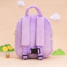 Load image into Gallery viewer, iFrodoll Personalized Deep Skin Tone Plush Dora Backpack for Kids Purple