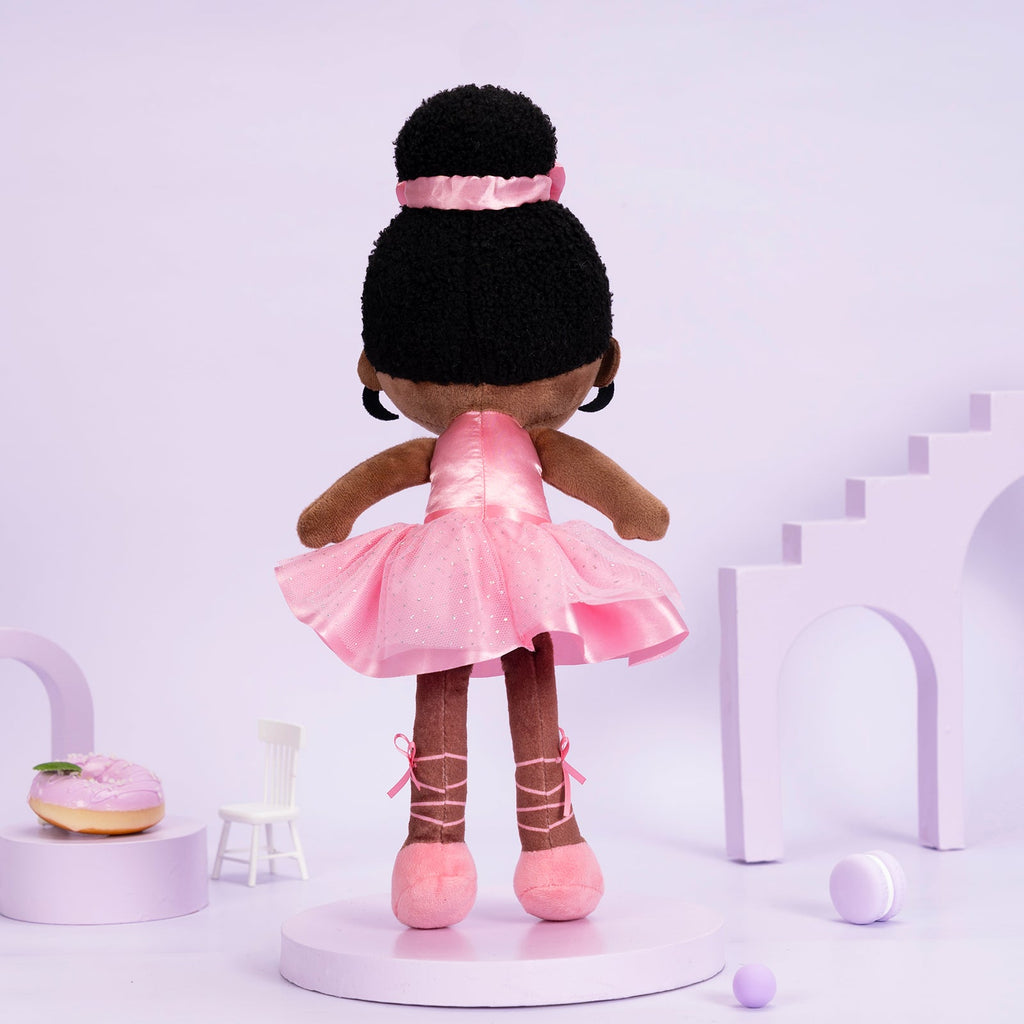 iFrodoll Personalized Deep Skin Tone Plush Ballerina Doll