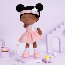 Load image into Gallery viewer, iFrodoll Personalized Deep Skin Tone Plush Doll with Rabbit Outfit