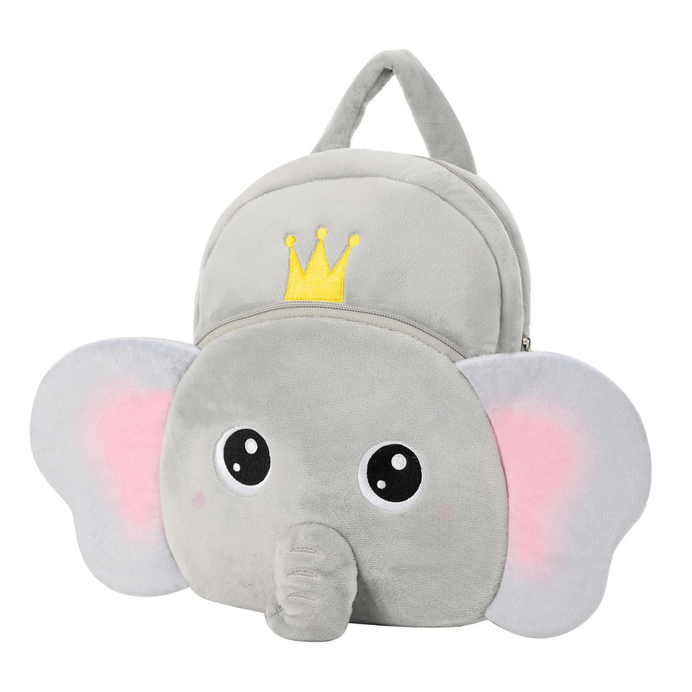 OUOZZZ Personalized Gray Elephant Plush Backpack