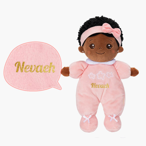 iFrodoll Personalized Pink Deep Skin Tone Mini Plush Doll