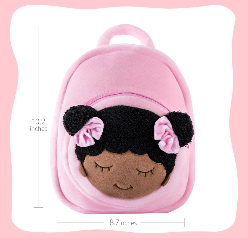iFrodoll Personalized Deep Skin Tone Plush Dora Backpack for Kids Pink