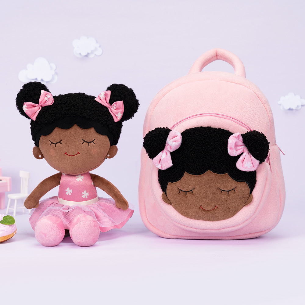 Personalized Plush Girl Doll and Backpack Gift for Kids