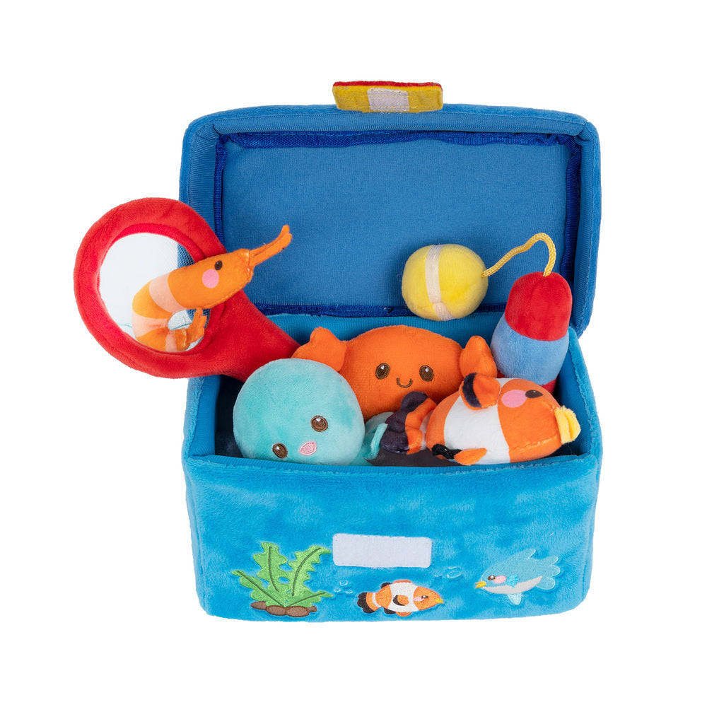 iFrodoll Personalized Baby's First Fishing Tackle Box Plush Playset Sound Toys Set