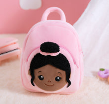 Load image into Gallery viewer, iFrodoll Personalized Deep Skin Tone Plush Nevaeh 2 Doll &amp; Pink Backpack Gift Set