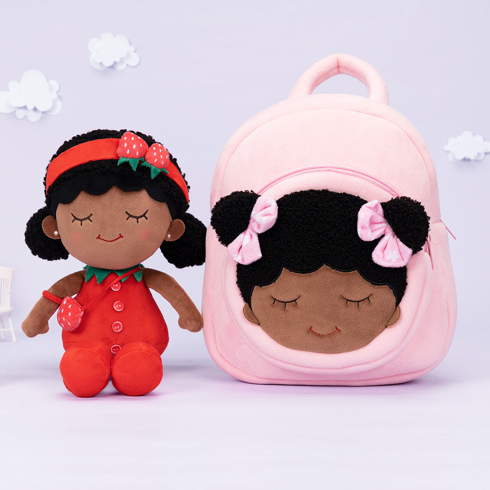 Personalized Plush Girl Doll and Backpack Gift for Kids