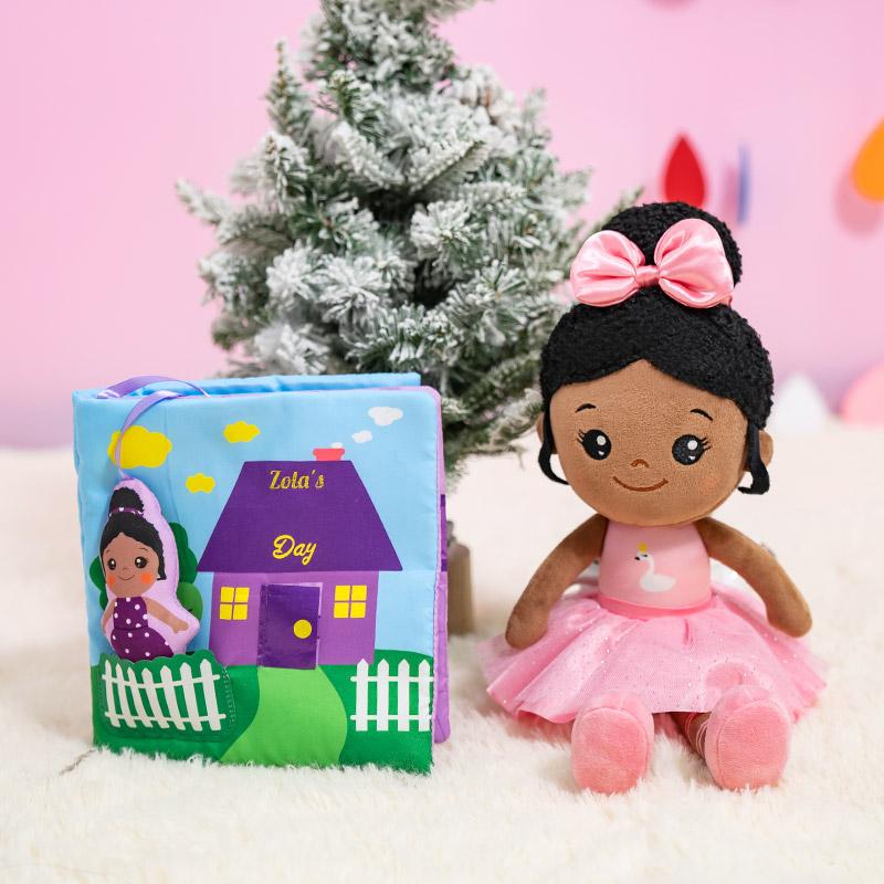 iFrodoll Personalized Quiet Cloth Book & Ballerina Doll Gift Set