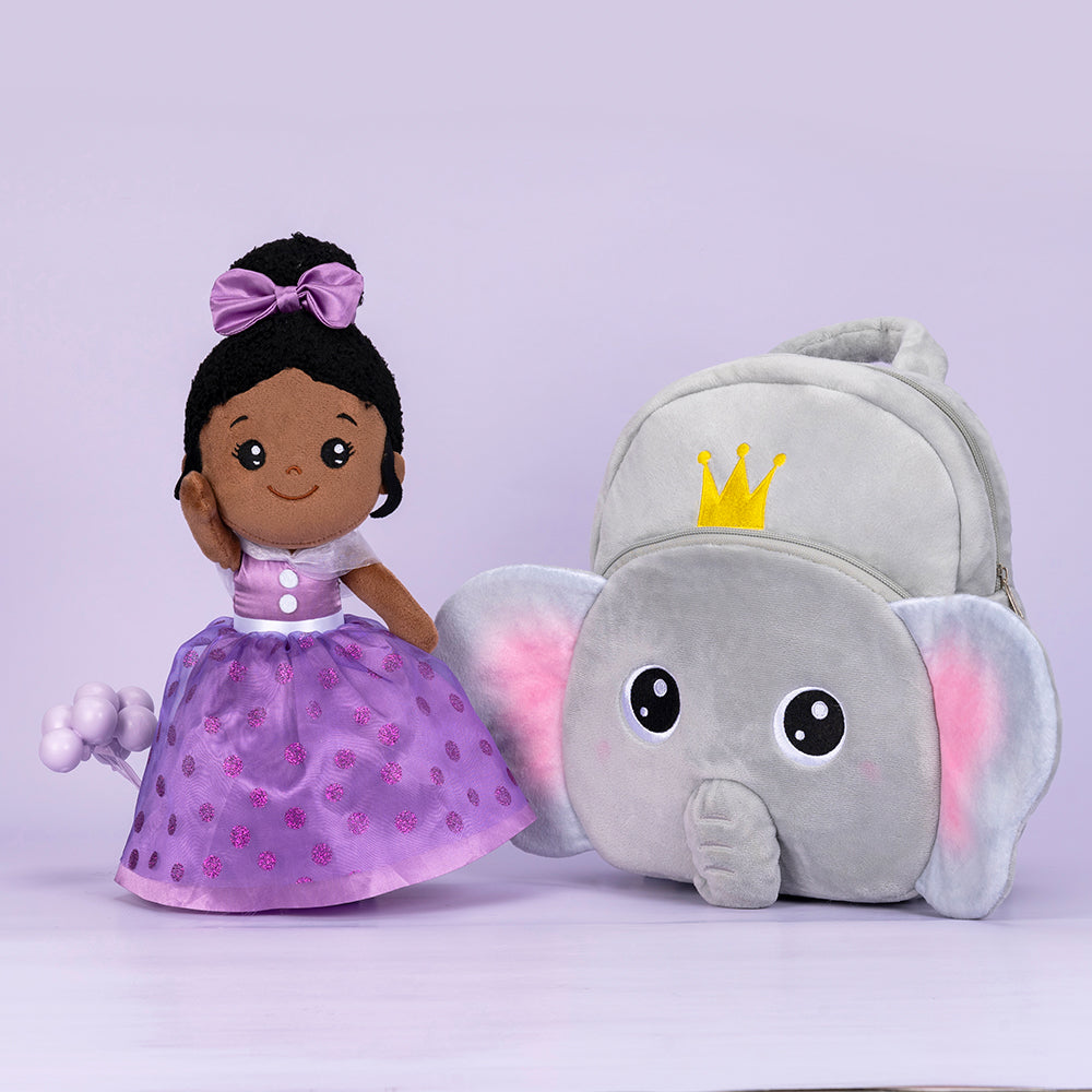 iFrodoll Personalized Animal Gray Elephant Plush Backpack