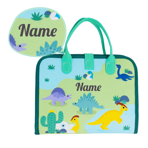 iFodoll Personalized Dinosaur Toddler Busy Board Plush Montessori Toy