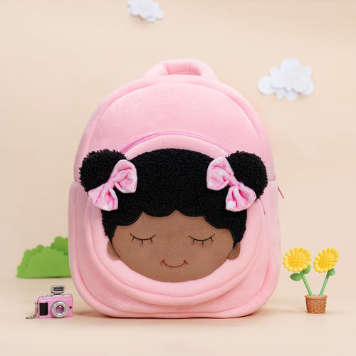 iFrodoll Personalized Deep Skin Tone Plush Dora Backpack for Kids Pink