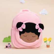 Load image into Gallery viewer, iFrodoll Personalized Deep Skin Tone Plush Dora Backpack for Kids Pink