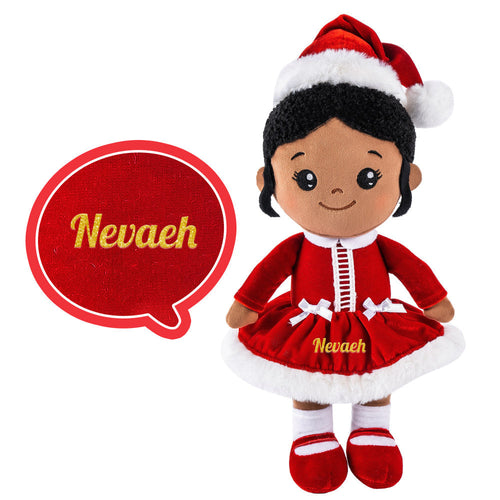Celebrate Christmas 2022 iFrodoll Personalized Deep Skin Tone Cute Christmas Plush Doll