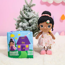 Load image into Gallery viewer, iFrodoll Personalized Quiet Cloth Book &amp; Pink Strawberry Doll Gift Set