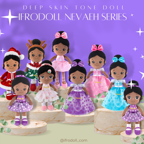 [iFrodoll Nevaeh Series] Personalized Deep Skin Tone Plush Doll Or Backpack
